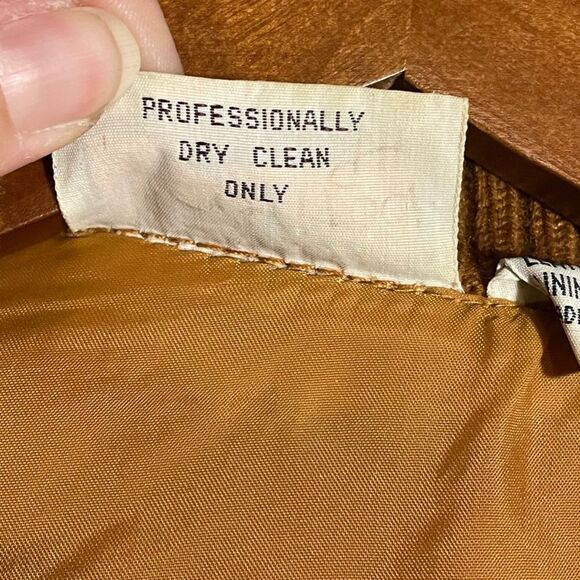 Vintage Suede Knit Jacket M 70s Orange Brown Cowhide Full Zip Retro Ricky Style - Picture 10 of 14